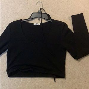 Garage black crop too long sleeve